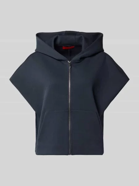 Bluza rozpinana o kroju loose fit z mieszanki bawełny model GATTINI' Max&co. granatowa