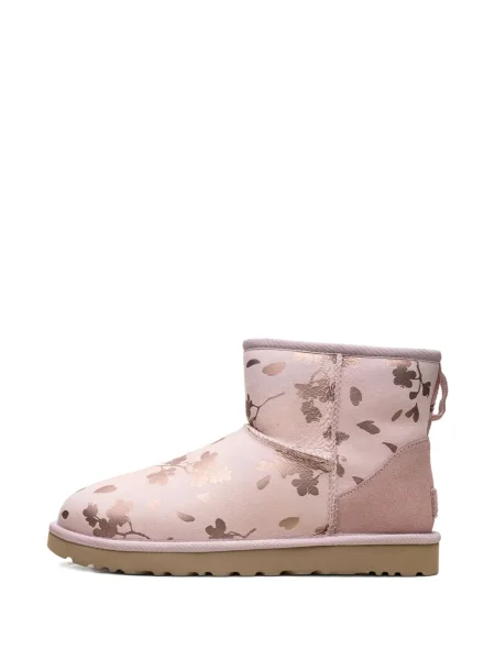 Botine Ugg cu model floral roz