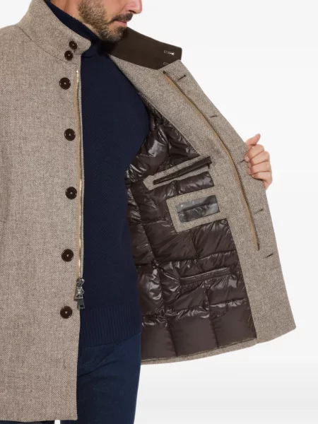 Palton Norwegian Wool de lână cu model herringbone
