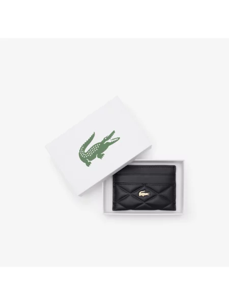 Lacoste Skórzane Etui Na Karty Crocodelle czarne