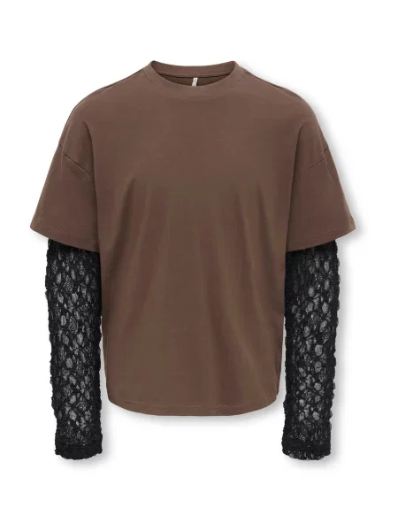 ONLY GIRLS Tricou KOGLIA maro negru