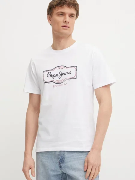 Тениска Pepe Jeans DAXTON TEE с принт бяло