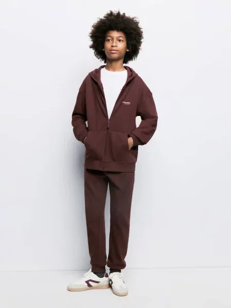 Bluza z kapturem loose fit Dzieci lata MANGO KIDS brązowy
