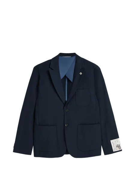 Sacou Scotch & Soda cu model herringbone albastru