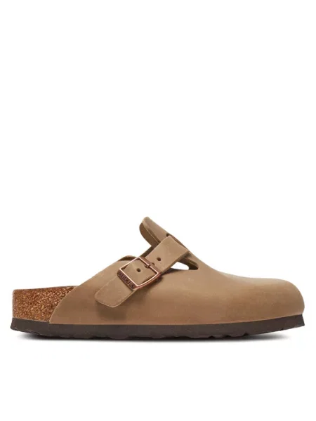 Birkenstock Šlepetės Boston zamsz ruda