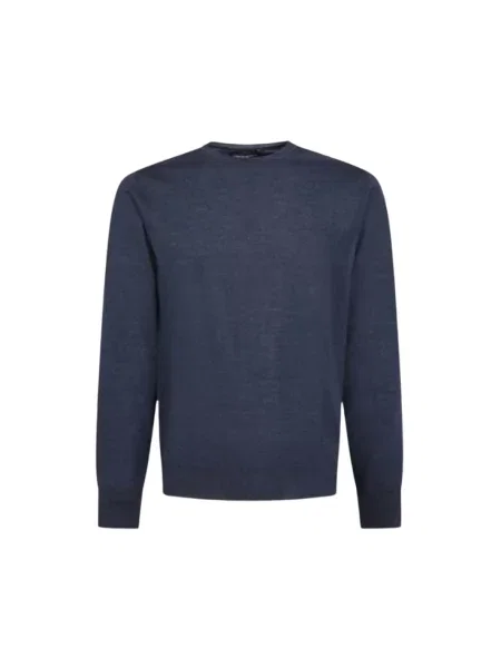 Dzianinowy sweter Emporio Armani niebieski
