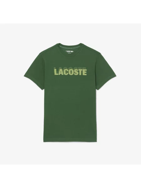 Lacoste Sportowy T-Shirt Ultra Dry Z Nadrukiem Graficznym zielony