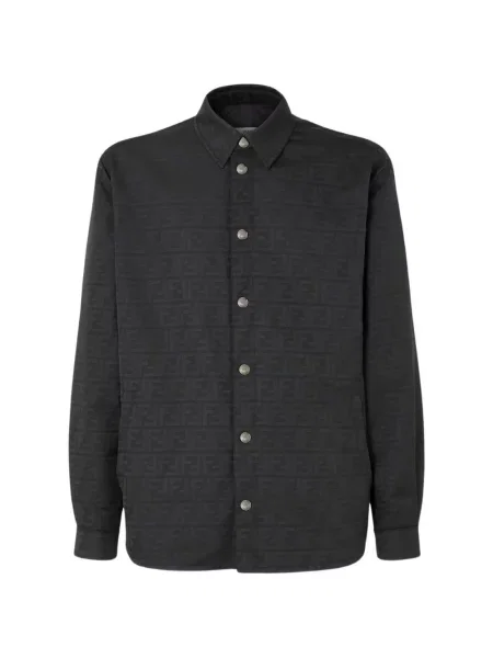 Lung cămașă Fendi din jacard negru