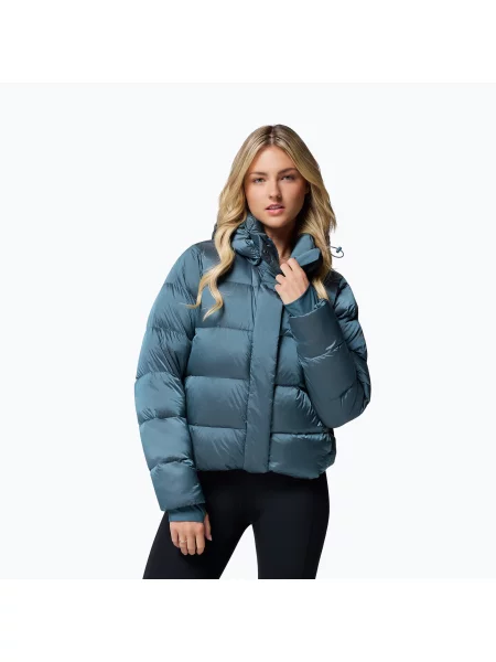 Geacă de puf pentru femei Columbia Amaze Puff Hooded everblue high shine
