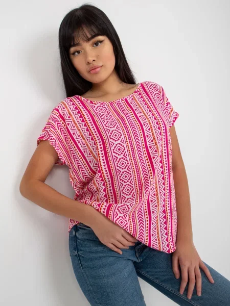 Kratek bluza Fashionhunters s kratkimi rokavi bela