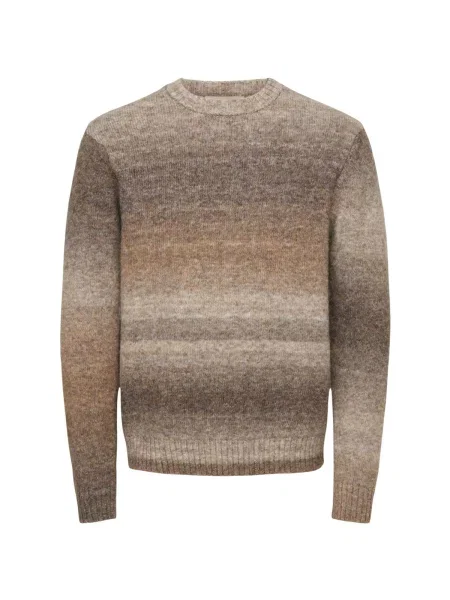 Only & Sons Pulover ONSMACK karamela / cappuccino / tamno smeđa