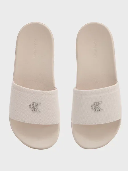 Шлепанцы Calvin Klein из канваса бежевые