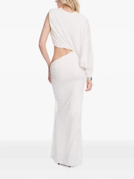 Rochie maxi Axel 113 drapată alb