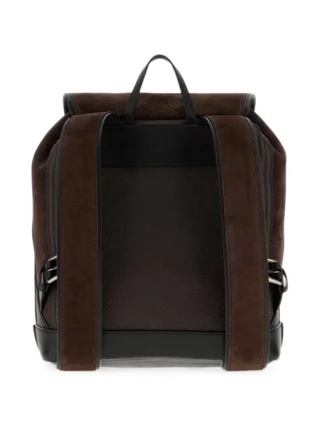 Rucsac Valentino Garavani din piele de căprioară maro