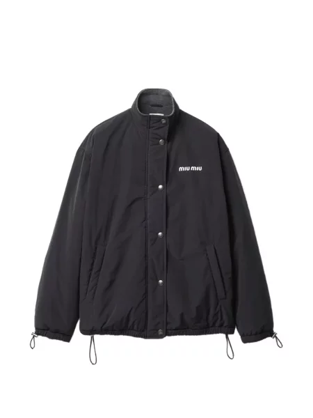 Geacă Miu Miu din fleece negru