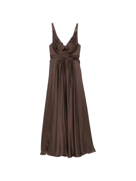 Rochie maxi Zimmermann cu volane maro