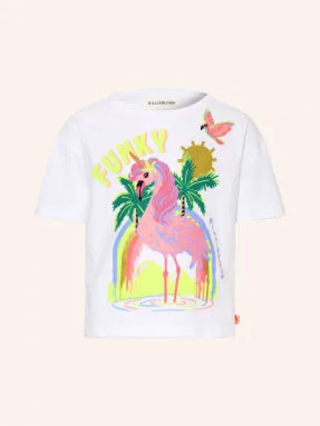 Billieblush Tričko / neonově růžová / neonově žlutá bílá