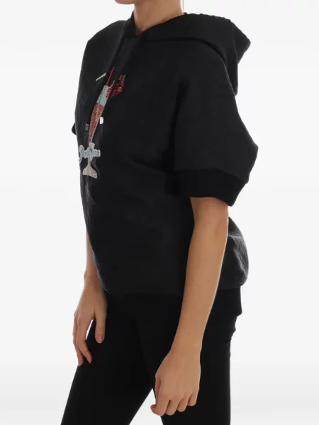 Scurt hanorac cu glugă Dolce & Gabbana negru