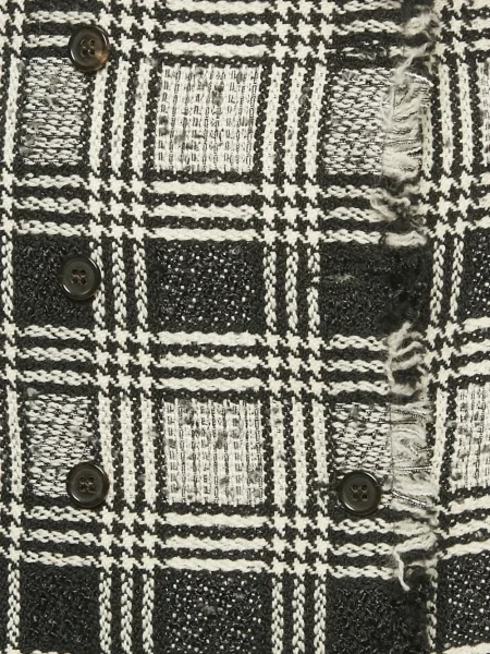 Fustă Thom Browne în carouri din tweed negru