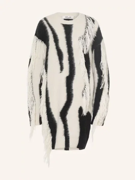 Diane Von Furstenberg Svetr Jamie Z Alpaky krémová černá