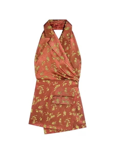 Top Dries Van Noten din jacard portocaliu