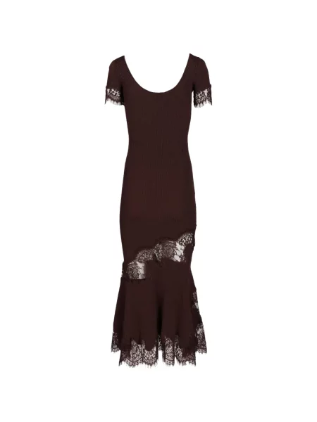 Rochie midi Self-portrait din dantelă maro