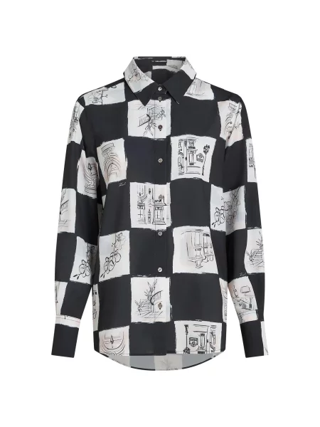 Karl Lagerfeld Bluză negru alb