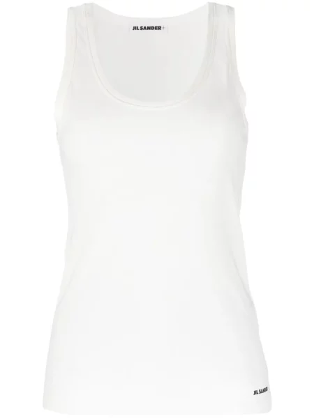 Top Jil Sander cu imagine alb