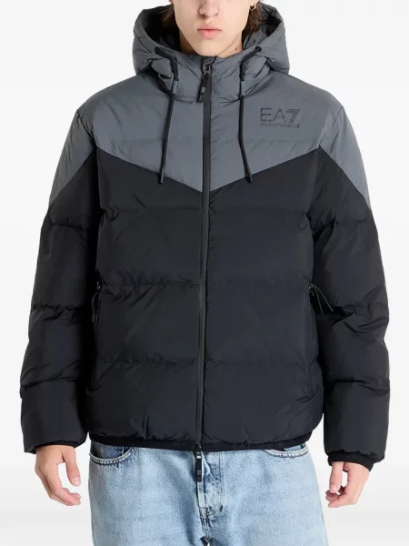 Geacă Ea7 Emporio Armani cu glugă negru