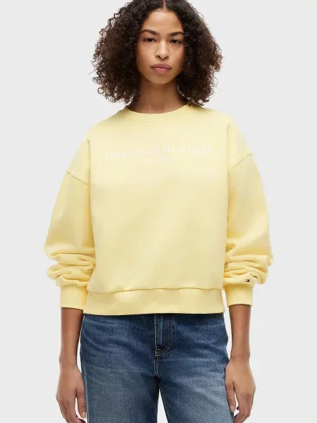 Світшот Tommy Hilfiger з лого жовтий
