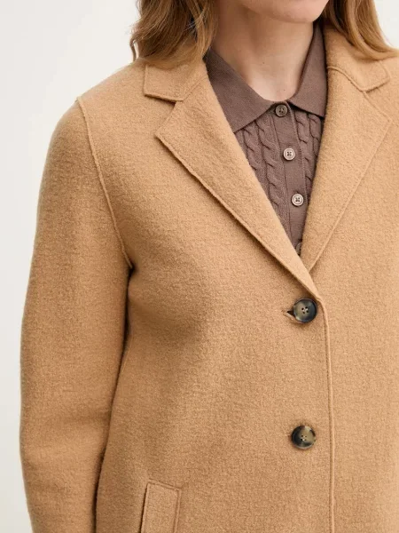 Вовняне пальто OUI коричневий