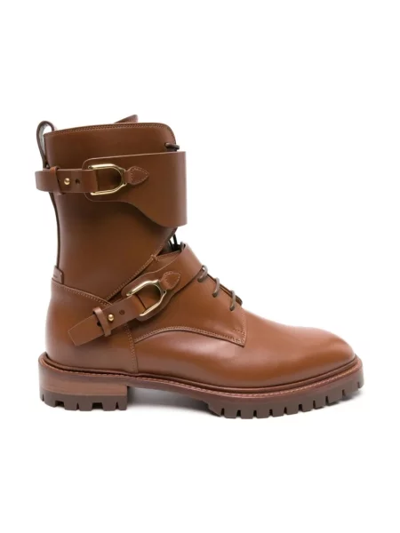 Botki Ralph Lauren skórzane brązowe