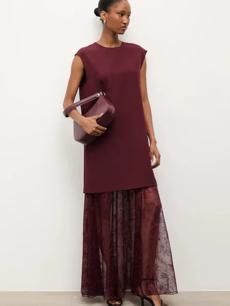 Answear.LAB rochie mini drept bordo