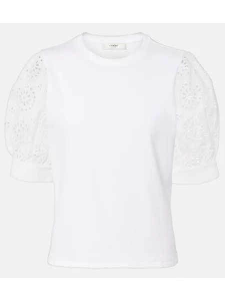 Tricou Frame cu broderie alb