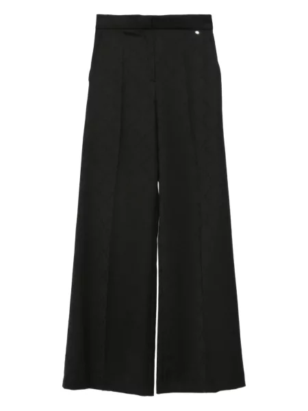Pantaloni Nissa cu imprimeu geometric plisate negru