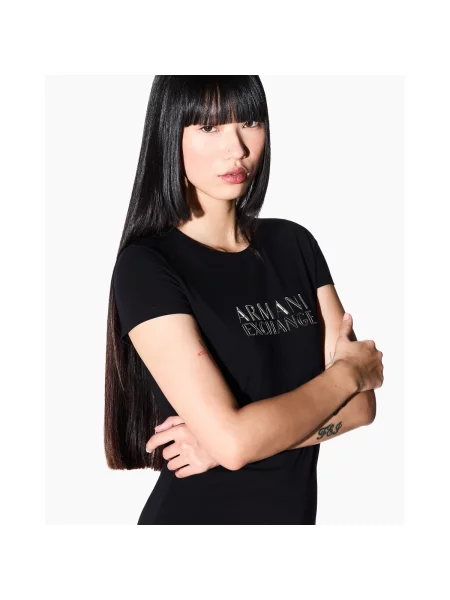 ARMANI EXCHANGE Tricou auriu negru