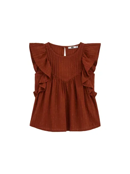 WE Fashion Bluză maro ruginiu galben