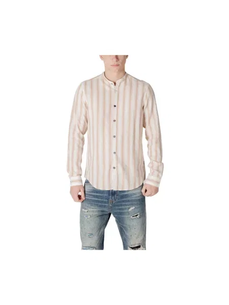 Koszula Gianni Lupo w paski brązowa