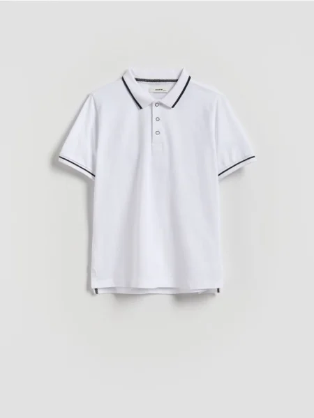 Reserved Tricou polo alb