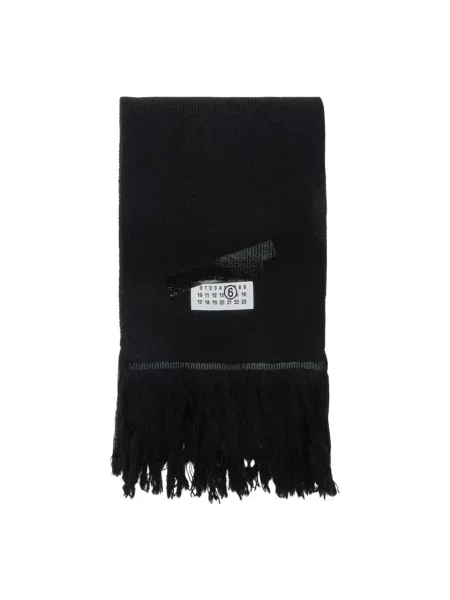 Szal Maison Margiela z logo czarna