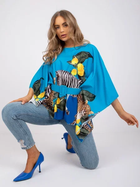 Bluză Fashionhunters albastru