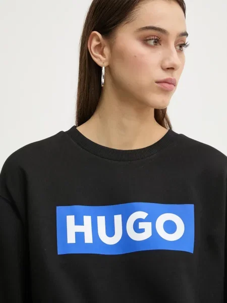 Кофта Hugo Blue Classic Crew_B з принтом чорний