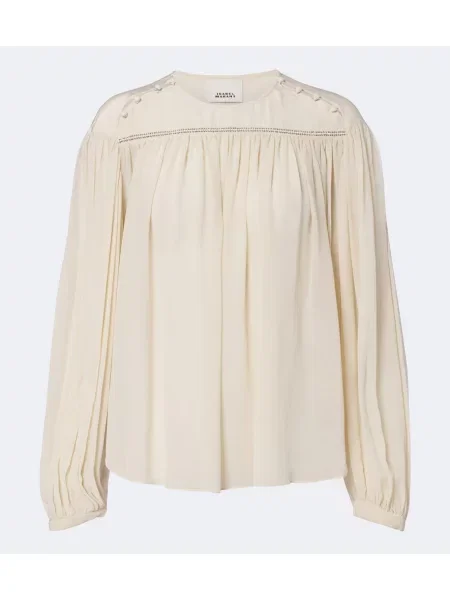 Bluză Isabel Marant de mătase alb