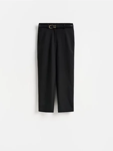 Reserved Pantaloni tip țigaretă cu curea negru