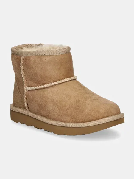 UGG cizme de zapada din piele întoarsă Classic Mini II bej
