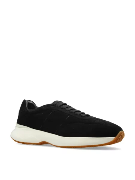 Sneakerși Kiton din piele de căprioară negru