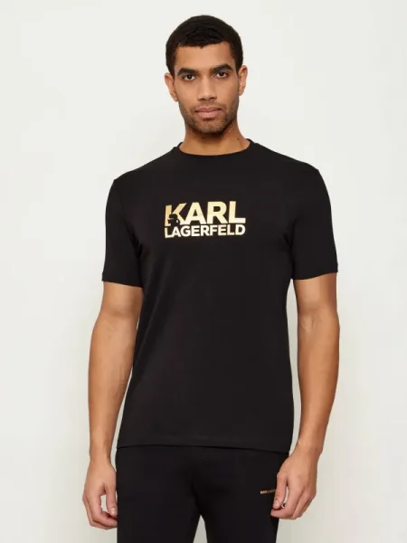 Karl Lagerfeld Tricou crem / negru auriu