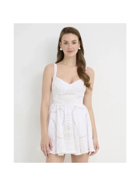 Mała mały sukienka mini Charo Ruiz Ibiza z dekoltem w serek biała