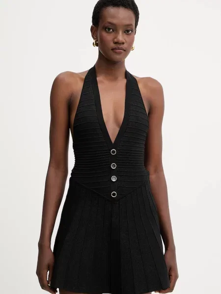 Retrofete ruha Cinzia mini harang alakú fekete