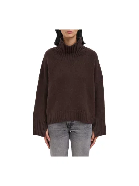 Sweter z golfem Soft Goat z kaszmiru brązowy